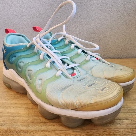 Nike Air Vapormax Plus Blue Green White Sneaker Shoes Womens Sz 8 | DQ7651-300 - Picture 8 of 13